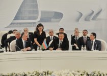 Azerbaijani, Russian, Iranian presidents sign Baku summit declaration