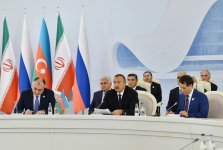 Azerbaijani, Russian, Iranian presidents sign Baku summit declaration