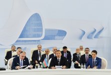 Azerbaijani, Russian, Iranian presidents sign Baku summit declaration