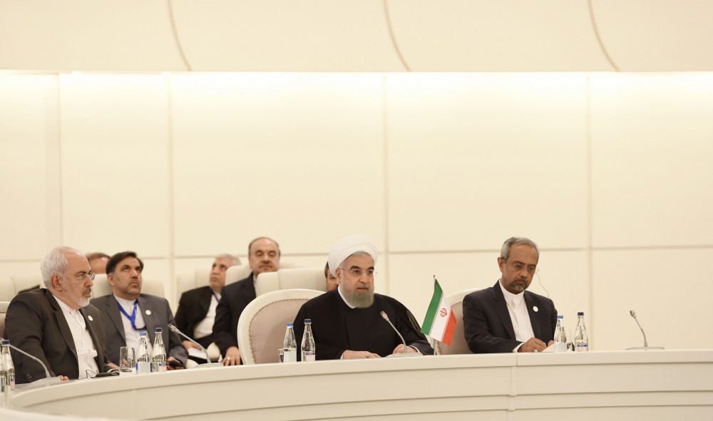 Azerbaijani, Russian, Iranian presidents sign Baku summit declaration