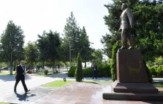 President Aliyev arrives in Azerbaijan’s Gabala district (PHOTO)