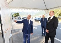 Президент Ильхам Алиев принял участие в открытии автодороги в Исмаиллинском районе