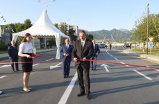 Президент Ильхам Алиев принял участие в открытии автодороги в Исмаиллинском районе
