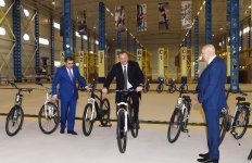Президент Ильхам Алиев принял участие в открытии завода по производству велосипедов в Исмаиллы