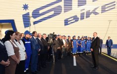 Президент Ильхам Алиев принял участие в открытии завода по производству велосипедов в Исмаиллы
