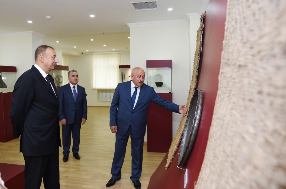 Президент Азербайджана принял участие в открытии историко-краеведческого музея в Масаллы (ФОТО)