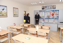 Президент  Ильхам Алиев ознакомился с условиями, созданными после капитального ремонта в здании школы № 265 в Баку (ФОТО)