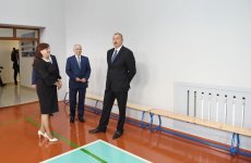 Президент  Ильхам Алиев ознакомился с условиями, созданными после капитального ремонта в здании школы № 265 в Баку (ФОТО)