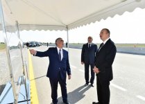 Президент Ильхам Алиев открыл участок автодороги Кюрдамир-Уджар-Евлах-Тертер (ФОТО)