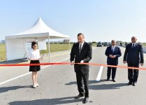 Президент Ильхам Алиев открыл участок автодороги Кюрдамир-Уджар-Евлах-Тертер (ФОТО)
