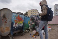 Рисунки на мусорных контейнерах - уличное искусство в Сумгайыте (ФОТО)