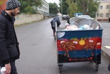 Рисунки на мусорных контейнерах - уличное искусство в Сумгайыте (ФОТО)