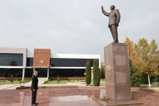 Президент Азербайджана прибыл в Бейлаганский район (ФОТО)