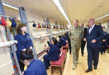 Ilham Aliyev attends opening of Fuzuli carpet factory (PHOTO)