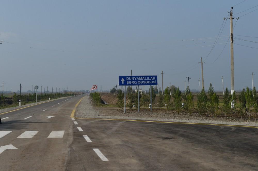 Ilham Aliyev opens newly renovated Birinji Shahsevan-Ahmadli-Dunyamalilar highway in Beylagan