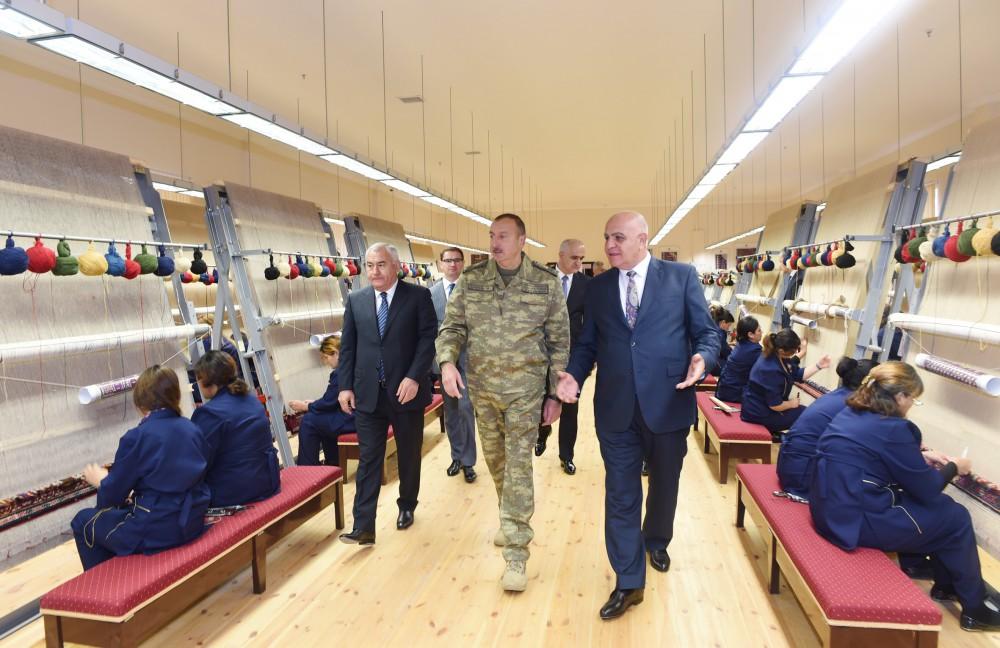 Ilham Aliyev attends opening of Fuzuli carpet factory (PHOTO)
