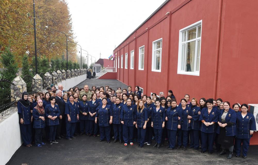 Ilham Aliyev attends opening of Fuzuli carpet factory (PHOTO)