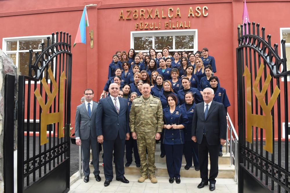 Ilham Aliyev attends opening of Fuzuli carpet factory (PHOTO)