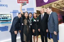 Ilham Aliyev, his spouse view BakuTel 2016 (PHOTO)