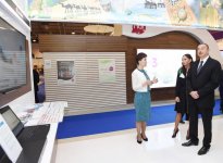 Ilham Aliyev, his spouse view BakuTel 2016 (PHOTO)