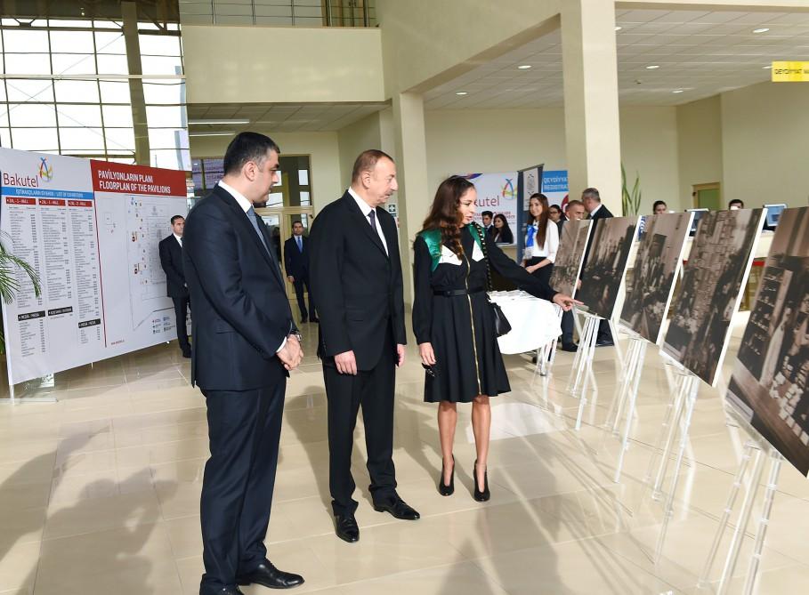 Ilham Aliyev, his spouse view BakuTel 2016 (PHOTO)