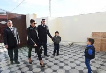 Ilham Aliyev, his spouse view repair on houses damaged by Armenians during April fights in Tartar (PHOTO)