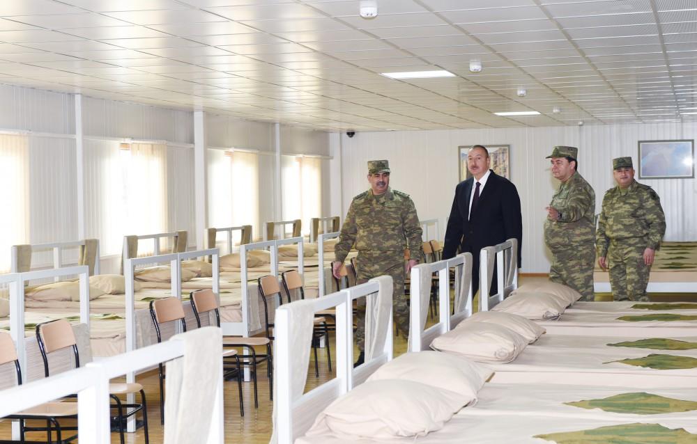 Президент  Азербайджана, Верховный главнокомандующий ВС Ильхам Алиев принял участие в открытии N-ской воинской  части в Тертере (ФОТО)