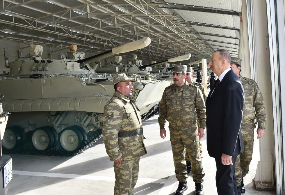 Президент  Азербайджана, Верховный главнокомандующий ВС Ильхам Алиев принял участие в открытии N-ской воинской  части в Тертере (ФОТО)