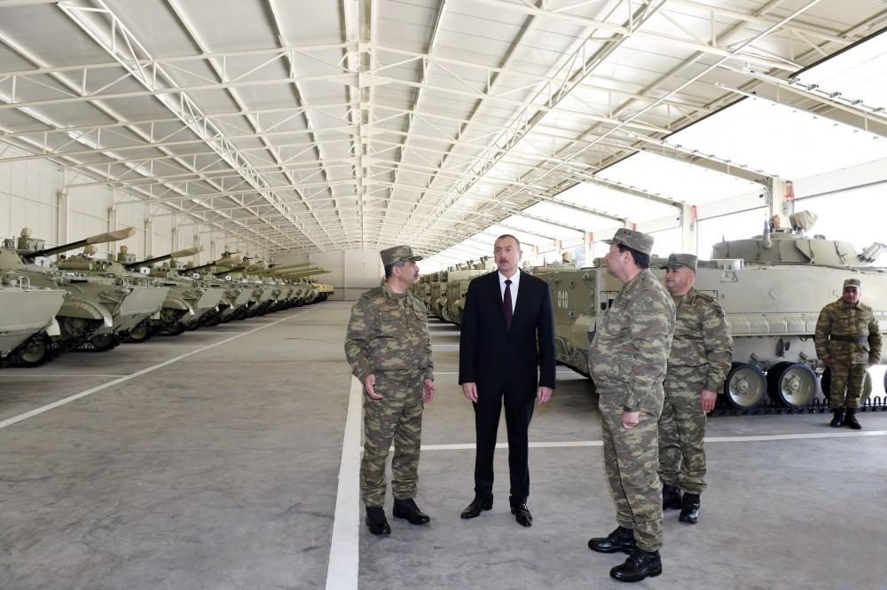 Президент  Азербайджана, Верховный главнокомандующий ВС Ильхам Алиев принял участие в открытии N-ской воинской  части в Тертере (ФОТО)