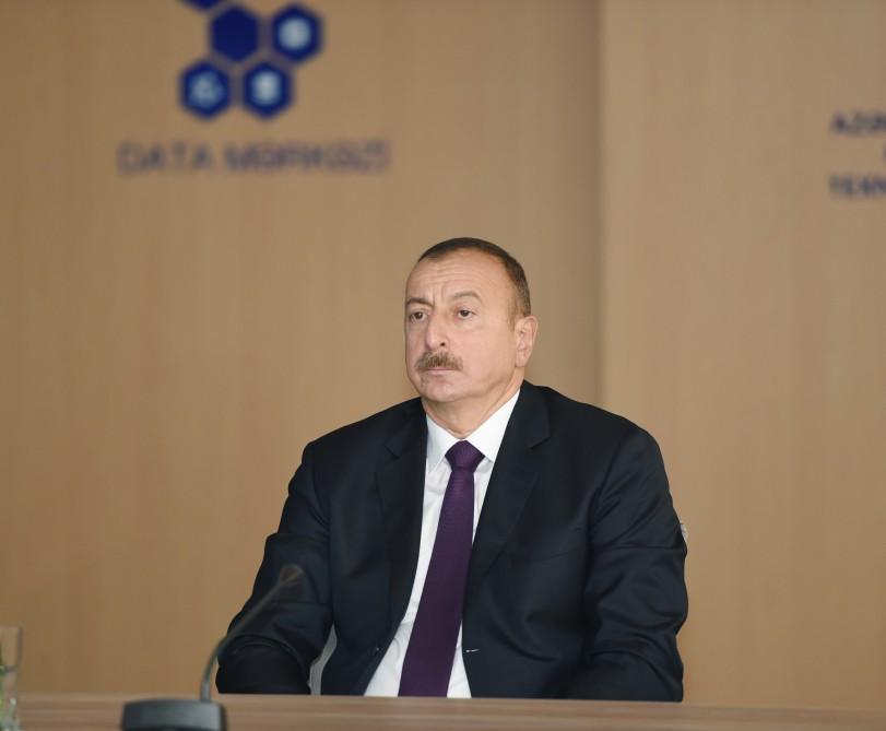 Президент  Азербайджана и его супруга приняли участие в открытии Регионального DATA-центра и Международного коммутационного центра (ФОТО)
