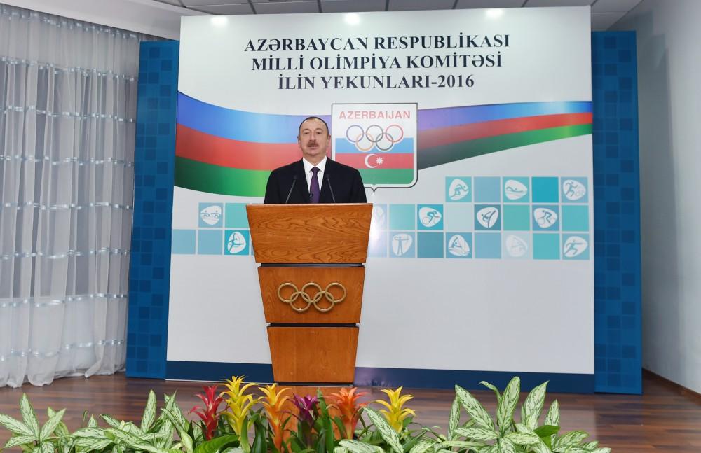 Ilham Aliyev attends event dedicated to sport results of 2016 (PHOTO)