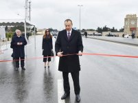 Ilham Aliyev inaugurates section of Gala-Pirallahi highway  (PHOTO)