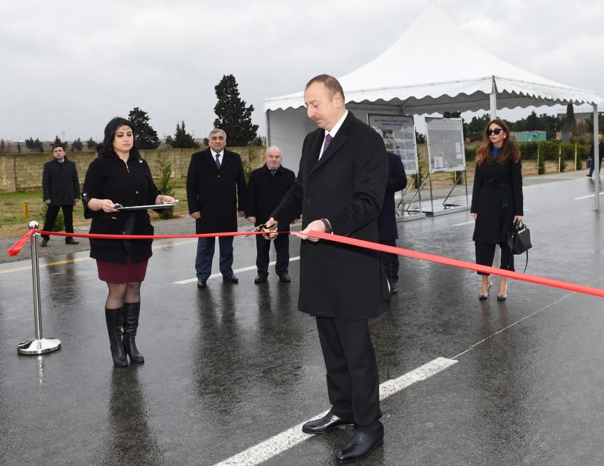 Ilham Aliyev inaugurates section of Gala-Pirallahi highway  (PHOTO)