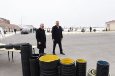 Президент Ильхам Алиев принял участие в церемонии запуска систем снабжения питьевой водой и канализации в Джульфе (ФОТО)