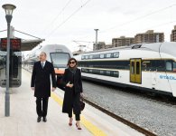 Ilham Aliyev, his spouse attend opening of newly renovated Baku Railway Station (PHOTO)