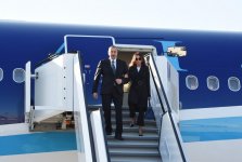 Ilham Aliyev, his spouse arrive in Germany on working visit (PHOTO)