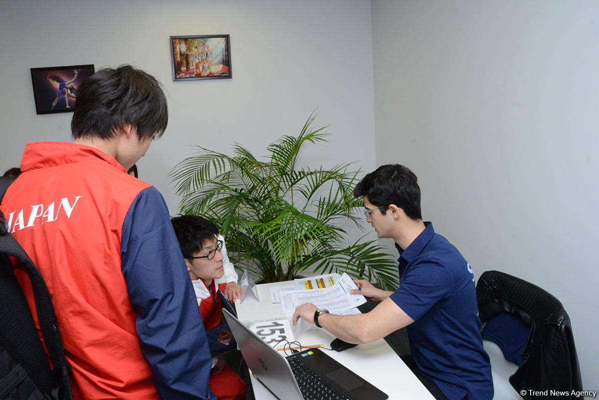 Teams getting accredited for World Cup in artistic gymnastics in Baku (PHOTO)