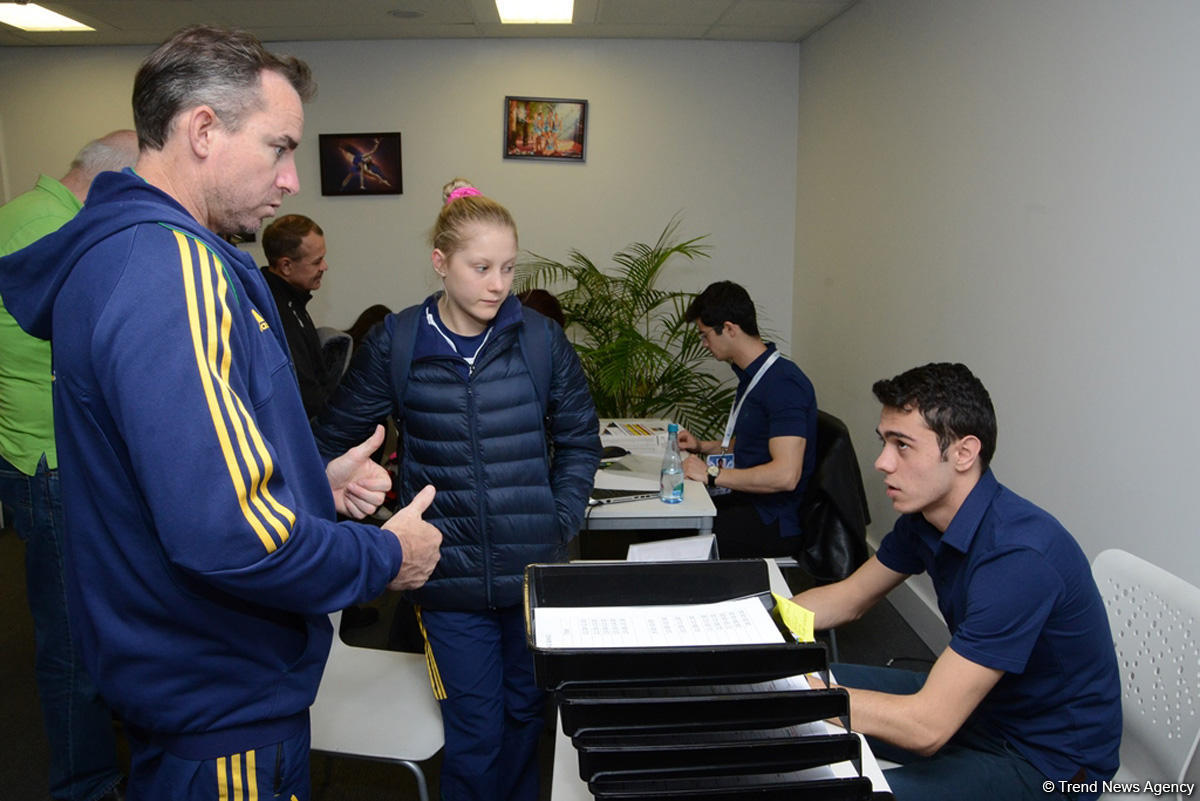 Teams getting accredited for World Cup in artistic gymnastics in Baku (PHOTO)