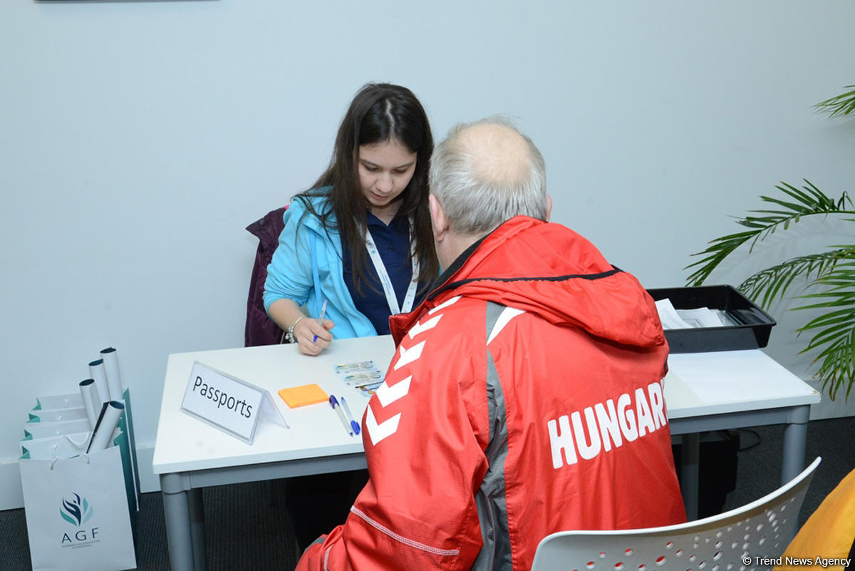Teams getting accredited for World Cup in artistic gymnastics in Baku (PHOTO)