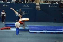 Стартовал второй день соревнований Кубка мира по спортивной гимнастике в Баку (ФОТО)
