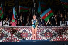 В Баку прошла церемония награждения победителей и призеров первого дня финалов Кубка мира по спортивной гимнастике (ФОТО)