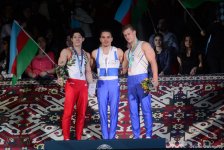 В Баку прошла церемония награждения победителей и призеров первого дня финалов Кубка мира по спортивной гимнастике (ФОТО)