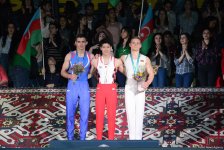 Состоялась церемония награждения победителей и призеров второго дня финалов Кубка мира по спортивной гимнастике в Баку (ФОТО)