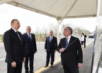 Президент Ильхам Алиев принял участие в открытии автодороги в Саатлинском районе (ФОТО)