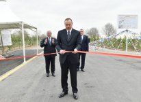 Президент Ильхам Алиев принял участие в открытии автодороги в Саатлинском районе (ФОТО)