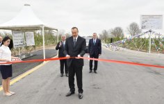 Президент Ильхам Алиев принял участие в открытии автодороги в Саатлинском районе (ФОТО)