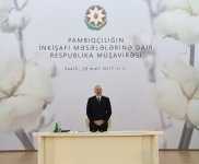 Президент Ильхам Алиев принимает участие в республиканском совещании по развитию хлопководства (ФОТО) (версия 2)