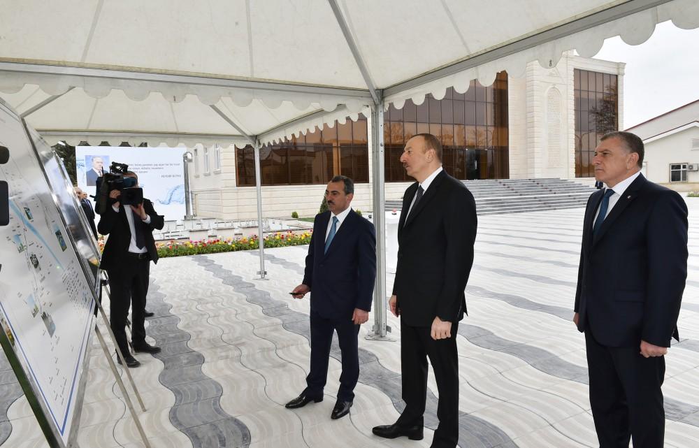 Ilham Aliyev launches water supply systems in Saatli (PHOTO)