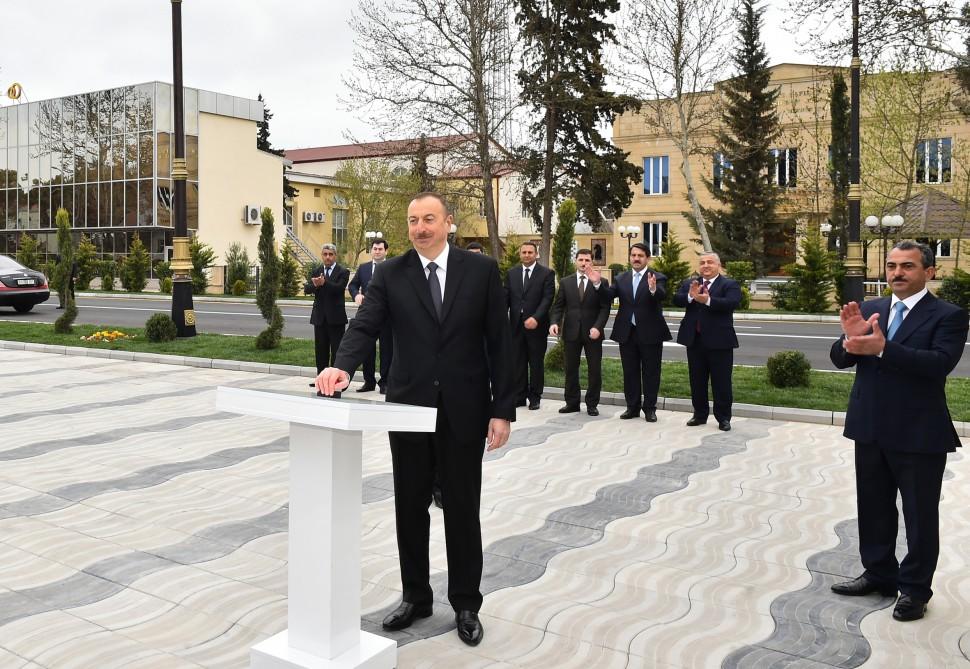 Ilham Aliyev launches water supply systems in Saatli (PHOTO)