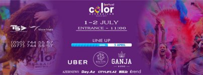 В Баку пройдет летний фестиваль красок Festival Color Azerbaijan 2017
